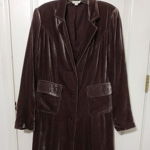 Garnet Hill Brown Vintage Velvet Duster